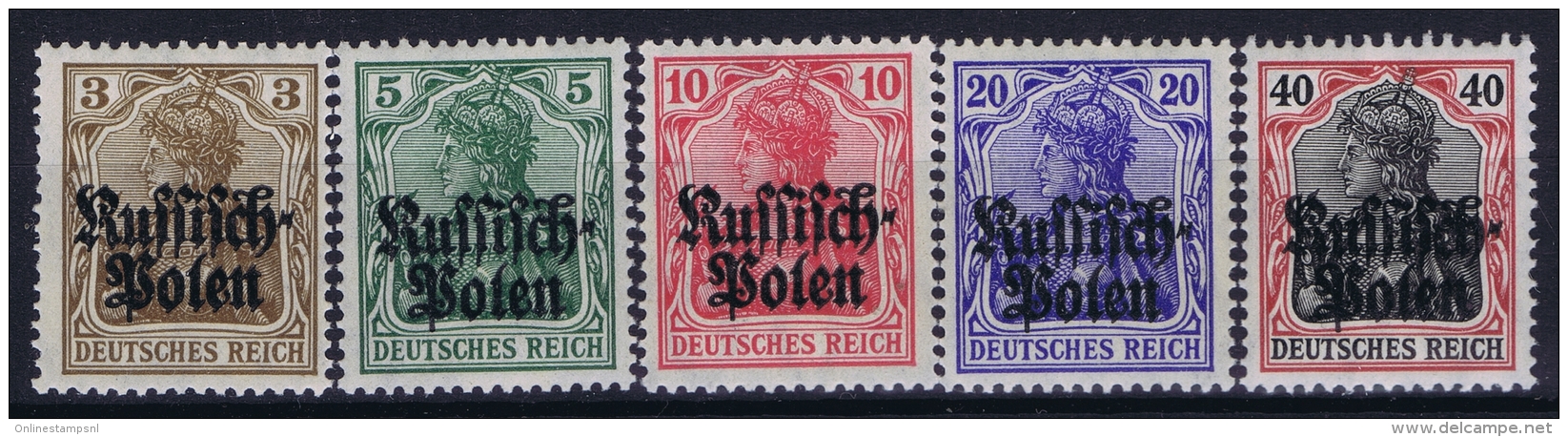 Reich DP In Polen Mi Nr 1 - 5   MNH/**/postfrisch/neuf Sans Charniere - Occupation 1914-18