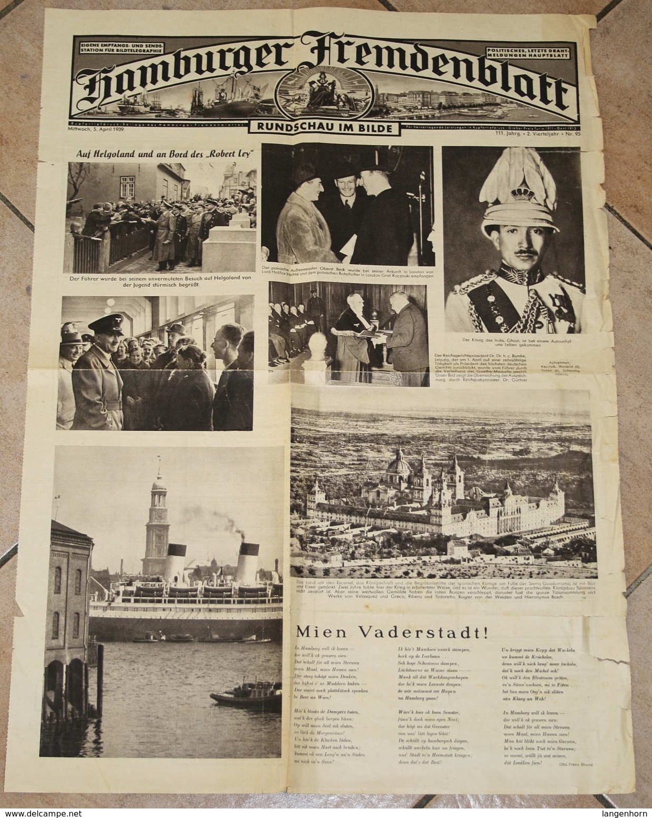 'A. Hitler Auf Helgoland' - Hamburger Fremdenblatt 1939 - Helgoland