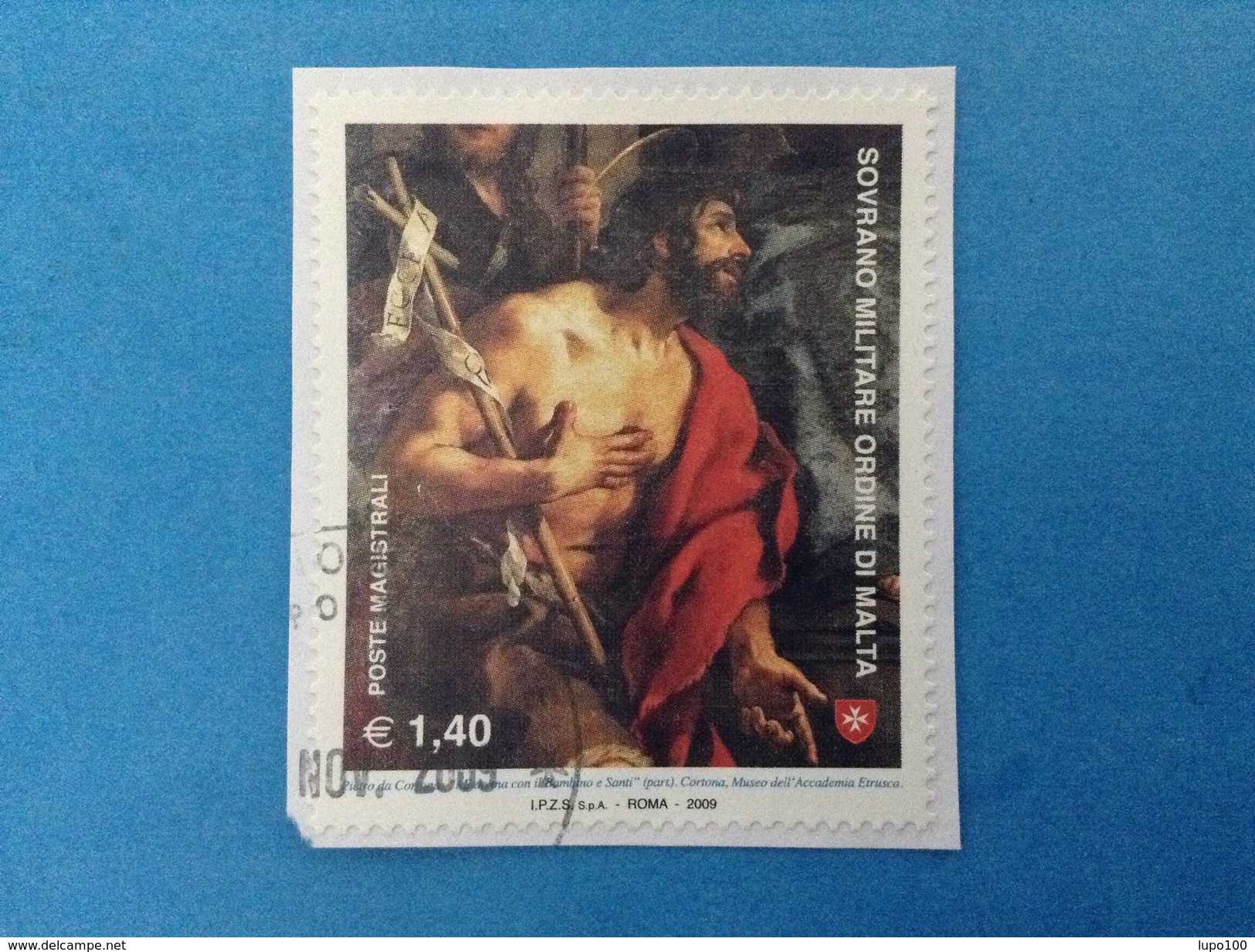 2009 SOVRANO ORDINE MILITARE DI MALTA FRANCOBOLLO USATO STAMP USED - SMOM SAN GIOVANNI 1,40 - - Sovrano Militare Ordine Di Malta