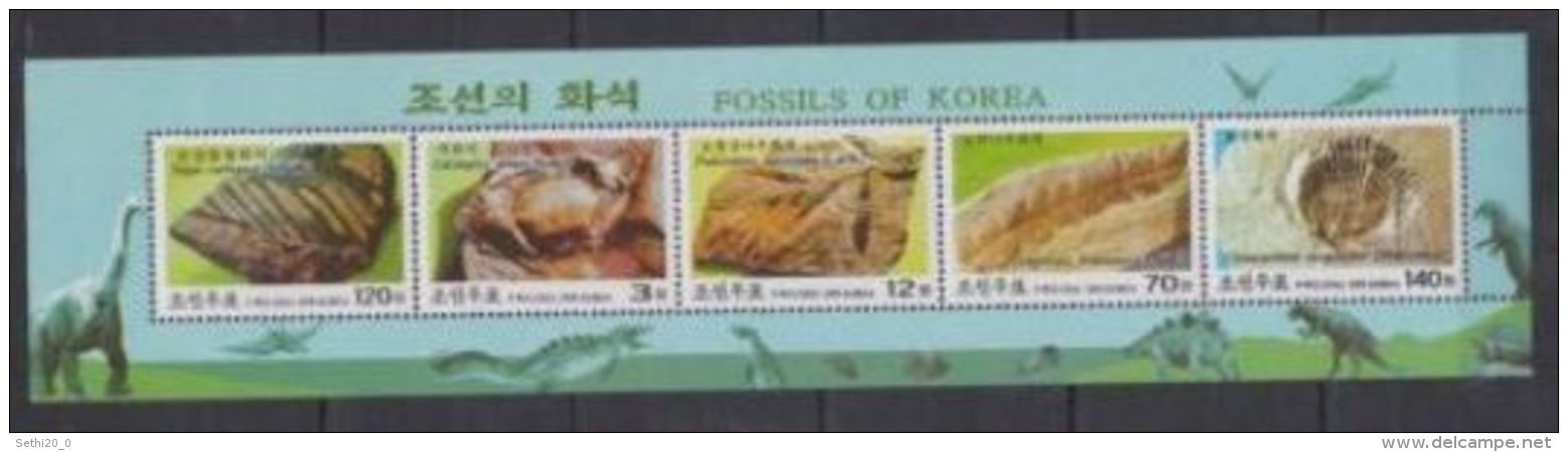 Corée Du Nord  2004 Prehistory Prehistoire Fossiles Dinosaurs Dinosaures Feuillet Pour Carnet Non Plié - Vor- Und Frühgeschichte