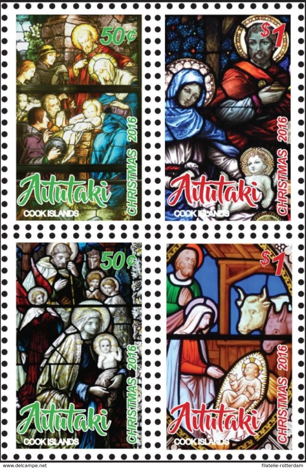 Aitutaki - Postfris / MNH - Complete Set Kerstmis 2016 - Aitutaki