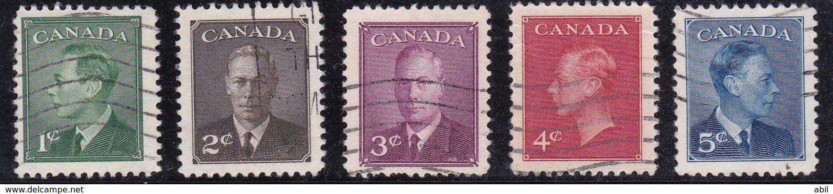 Canada 1950 N° Y&T : 231 à 235 Obl. - Used Stamps