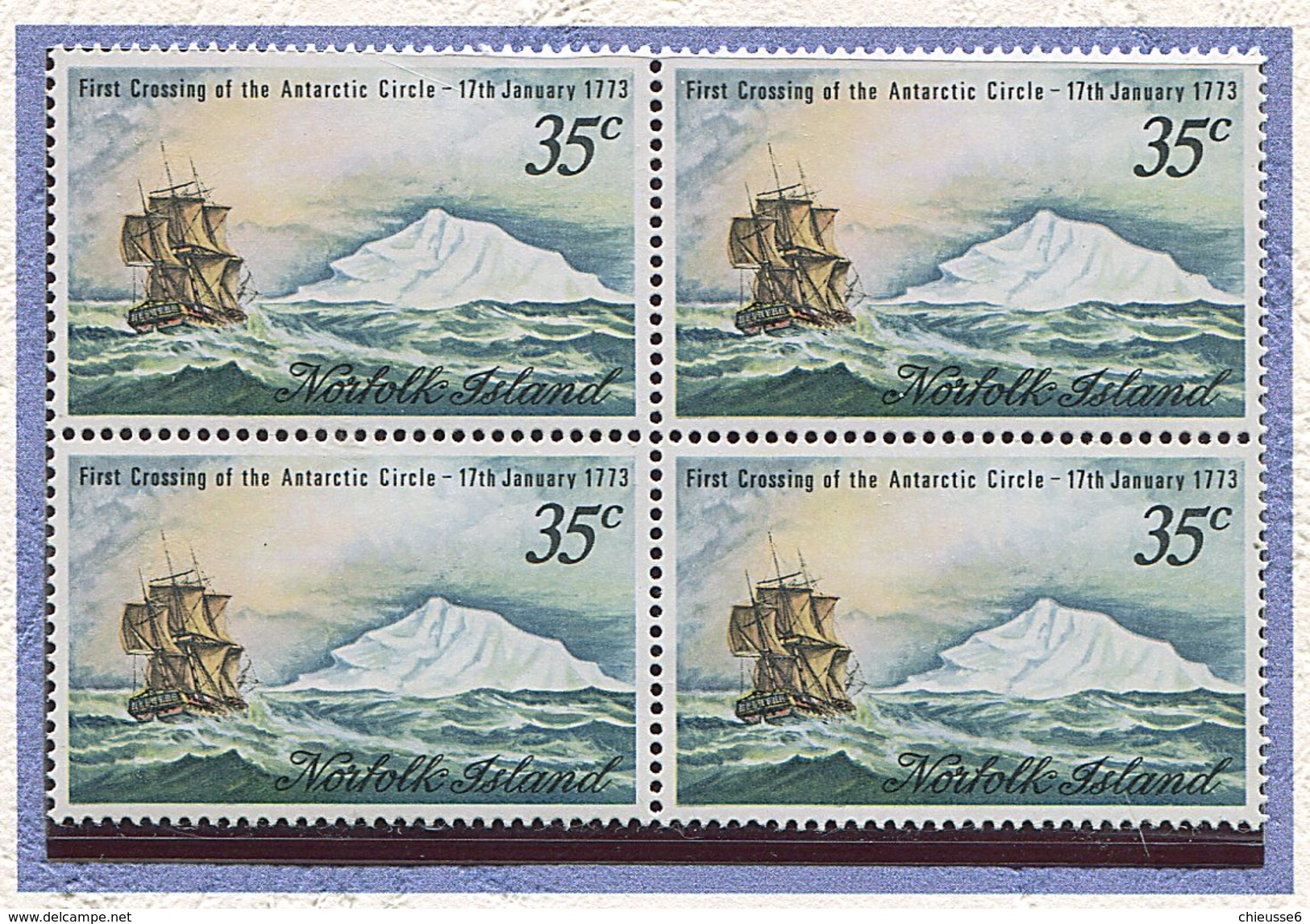 Norfolk **n° 131 En Bloc De 4 - Bicent. De La Traversée Du Cercle Antarctique Par Le Capitaine Cook - - Sonstige - Ozeanien