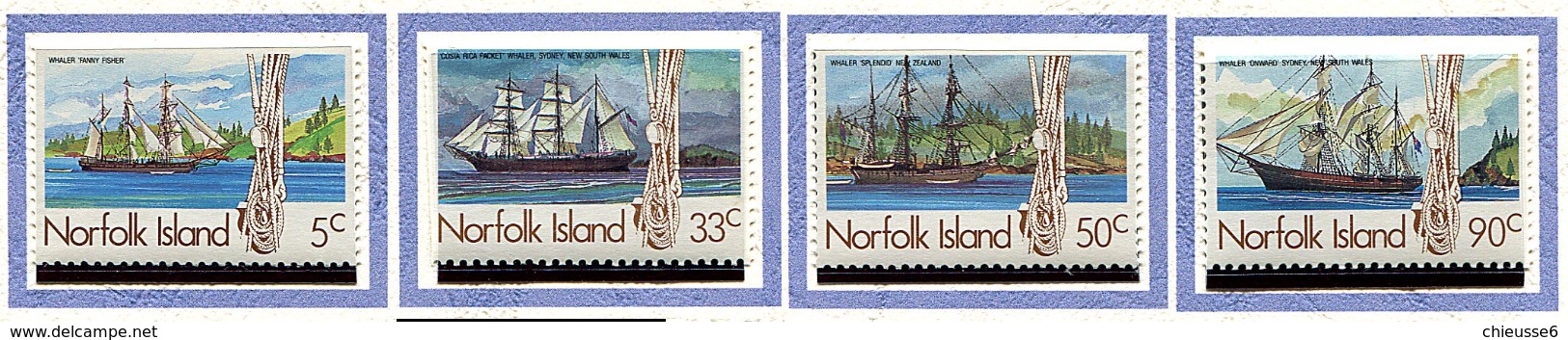 Norfolk **n° 352 à 355 - Baleiniers Du 19e Siècle (I) - - Oceania (Other)