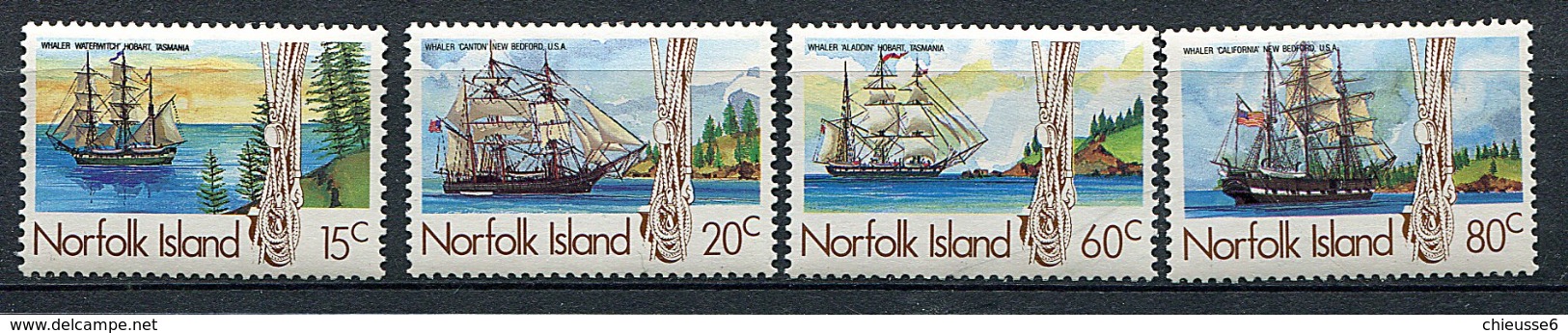 Norfolk **n° 356 à 359 - Baleiniers Du 19e Siècle (II) - - Autres - Océanie