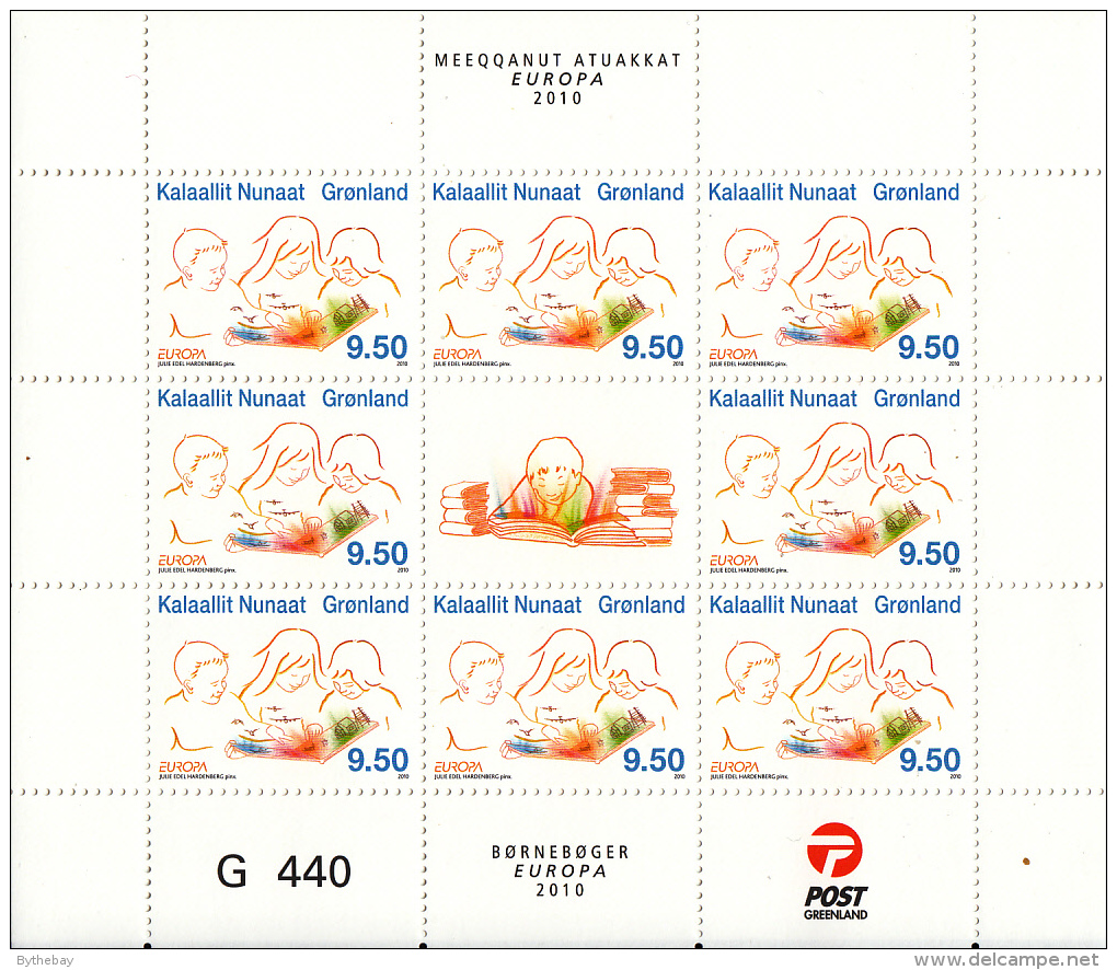 Greenland MNH 2010 Minisheet Of 8 Plus Label 9.50k Children Reading Book - EUROPA - Nuevos