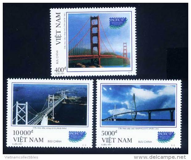 Vietnam Viet Nam MNH Perf Stamps 1997 : World Stamp Exhibiition / Bridge / Finland / Japan / Golden Gate (Ms754) - Vietnam