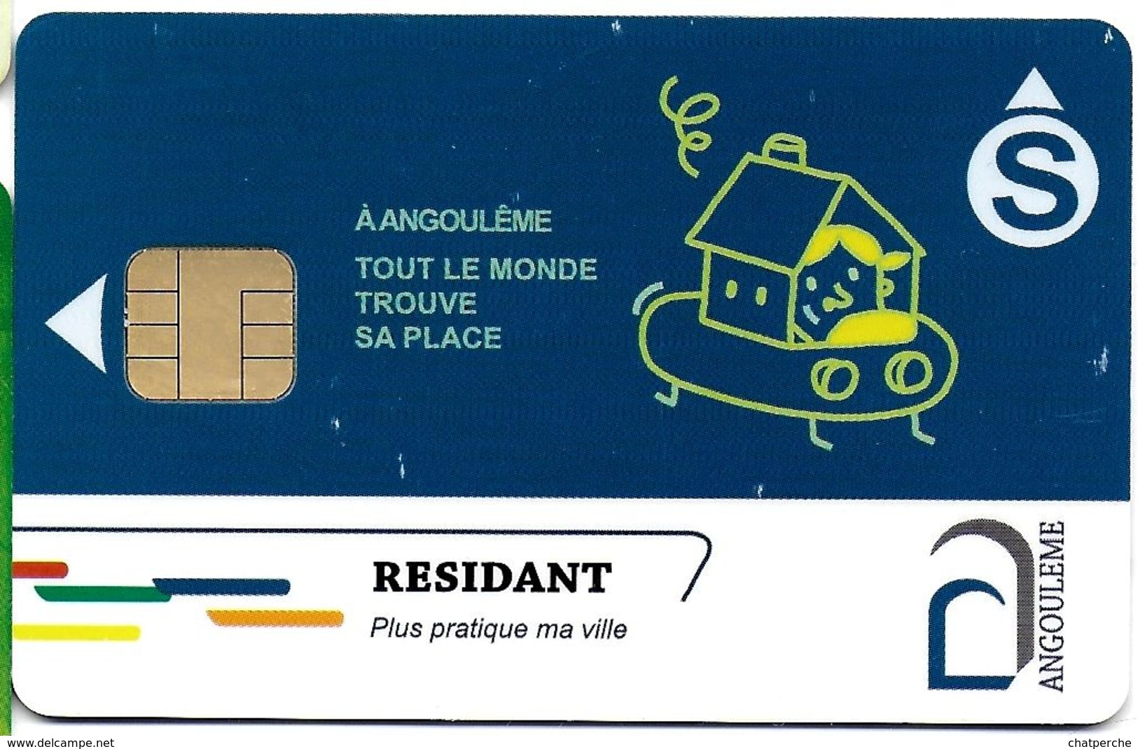 CARTE A PUCE STATIONNEMENT RESIDANT  ANGOULEME - Cartes De Stationnement, PIAF