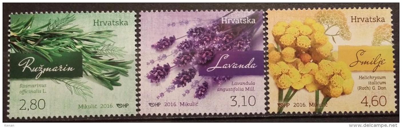 Croatia, 2016, Mi: 1217/19 (MNH) - Plantas Medicinales