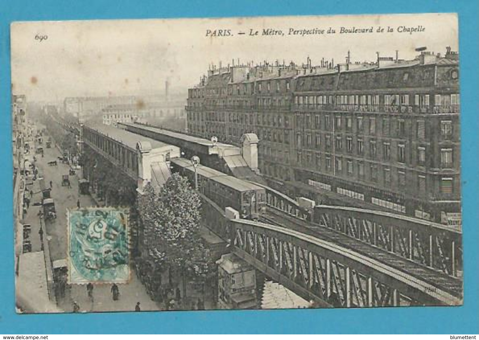 CPA Le Métro - Perspective Du Boulevard De La Chapelle PARIS - Transport Urbain En Surface