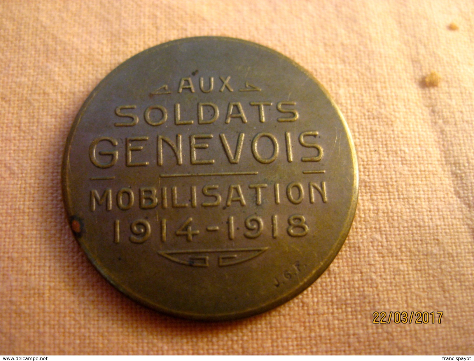 Suisse: Médaille Commémorative 1914-18 - Genève 1er Juin 1919 - Non Classés