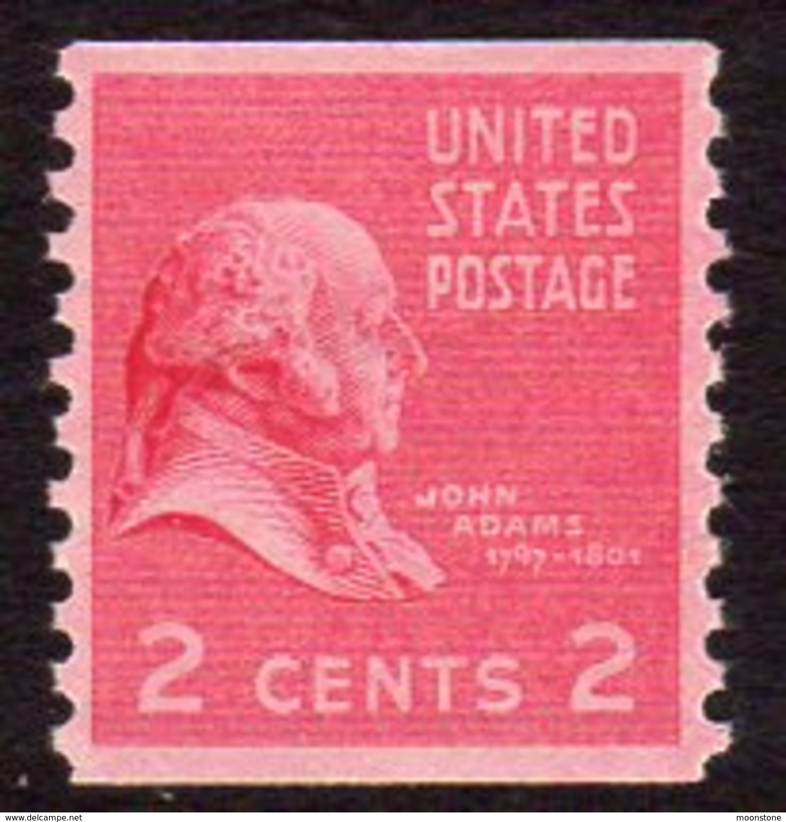 USA 1938-51 Presidential Series 2c John Adams Coil Stamp, Imperf. X P.10, MNH (SG 834) - Ungebraucht