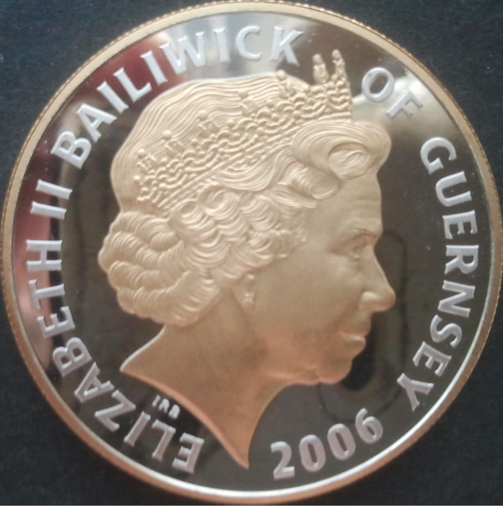 Guernesey, 5 Pounds 2006 - Argent /silver Proof - Guilded - Guernesey