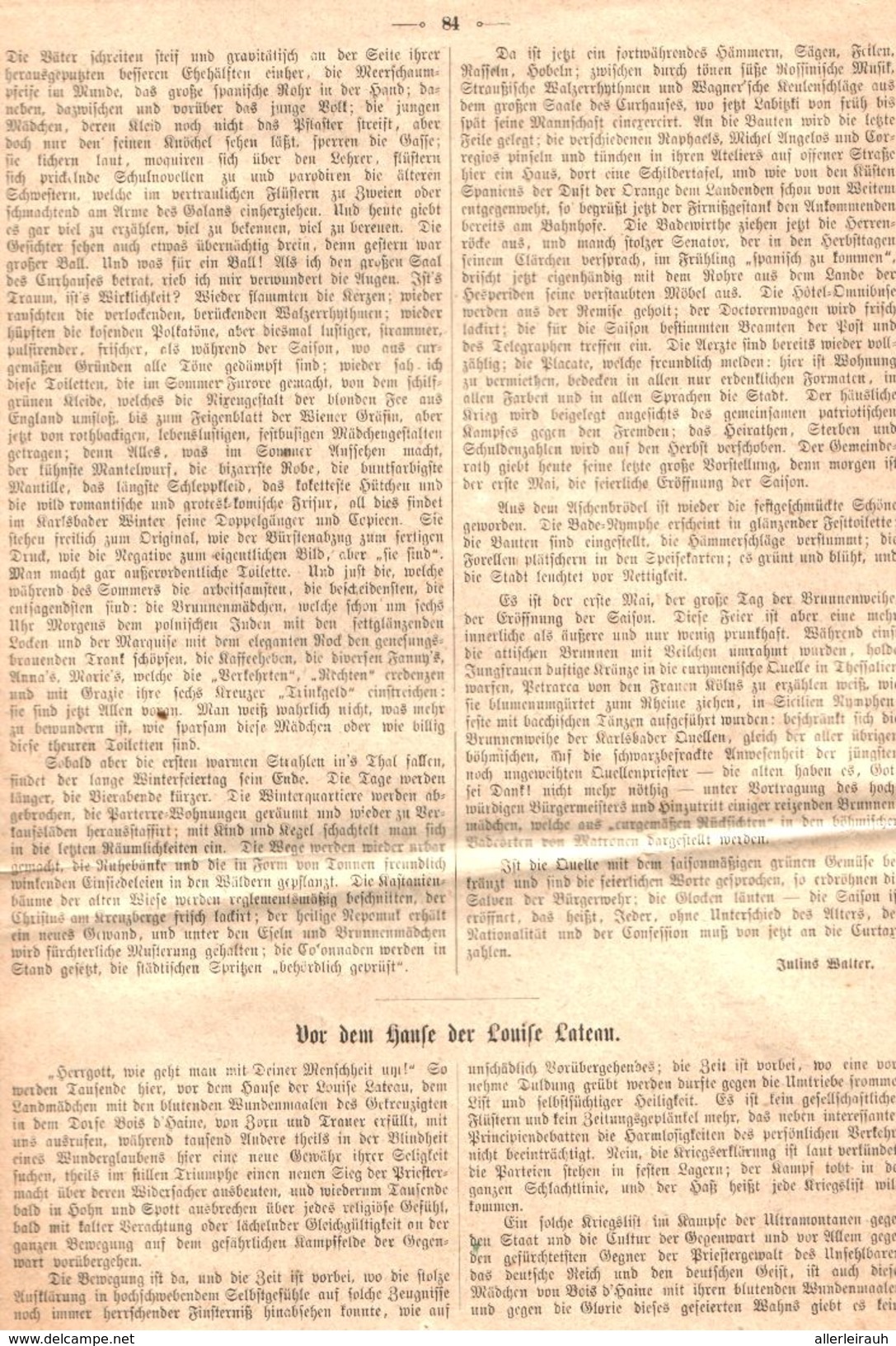 Vor Dem Hause Der Louise Lateau  / Artikel + Druck, Entnommen Aus Zeitschrift/ 1875 - Autres & Non Classés