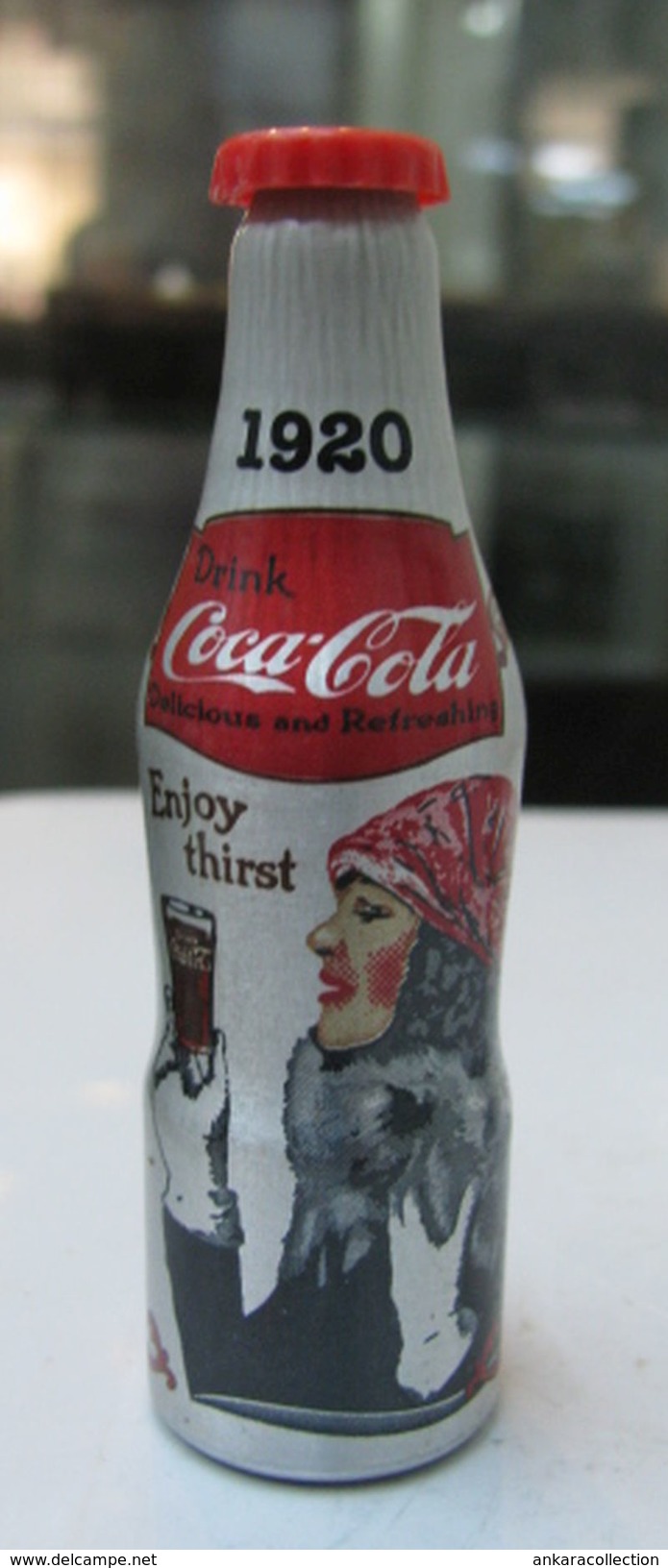 AC - COCA COLA 100th YEARS OF COLA  ALUMINUM MINI BOTTLE KEYRING  -  KEY HOLDER 1920 BRAND NEW FROM TURKEY - Portallaves