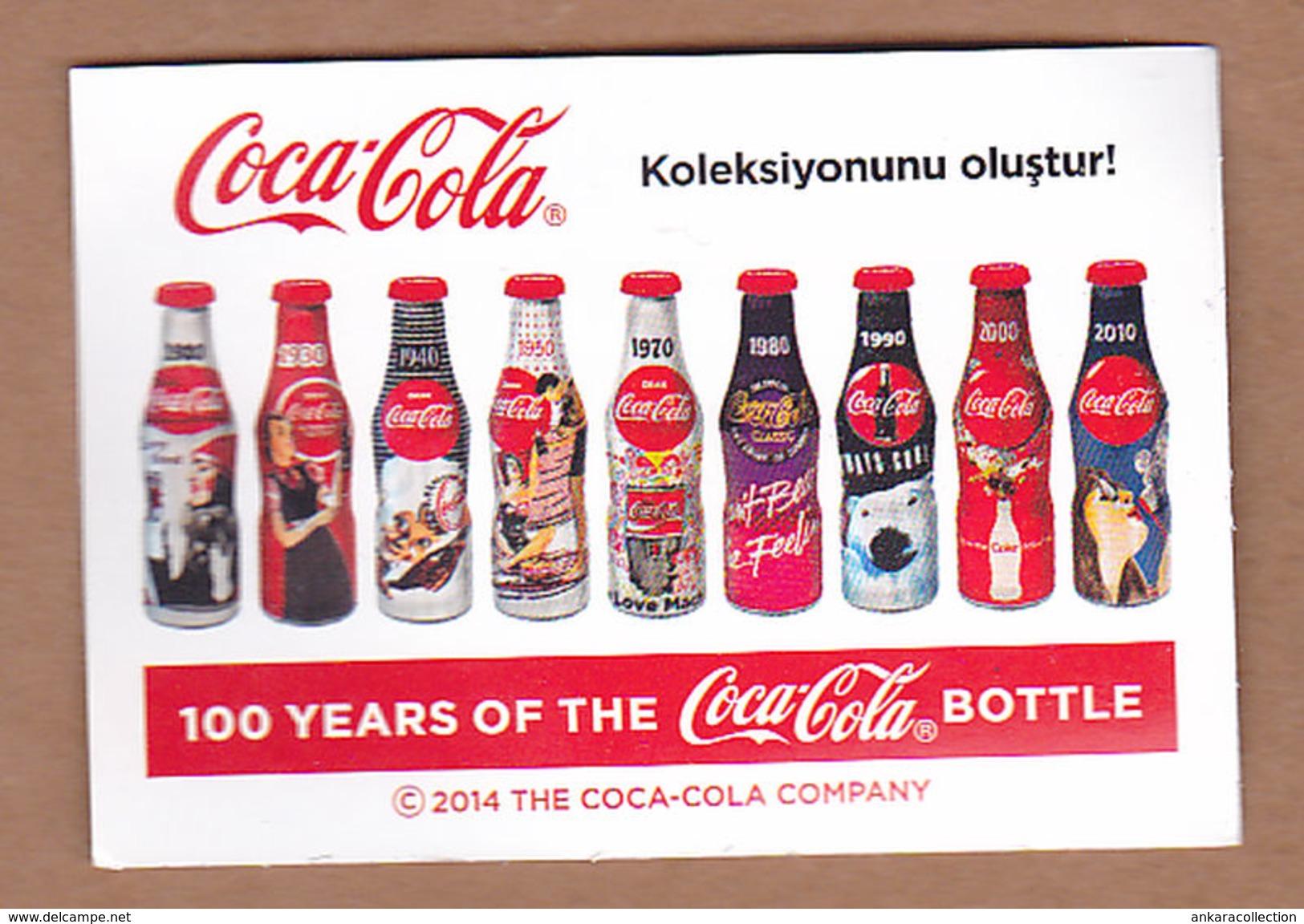 AC - COCA COLA 100th YEARS OF COLA  ALUMINUM MINI BOTTLE KEYRING -  KEY HOLDER 1940 BRAND NEW FROM TURKEY - Portallaves