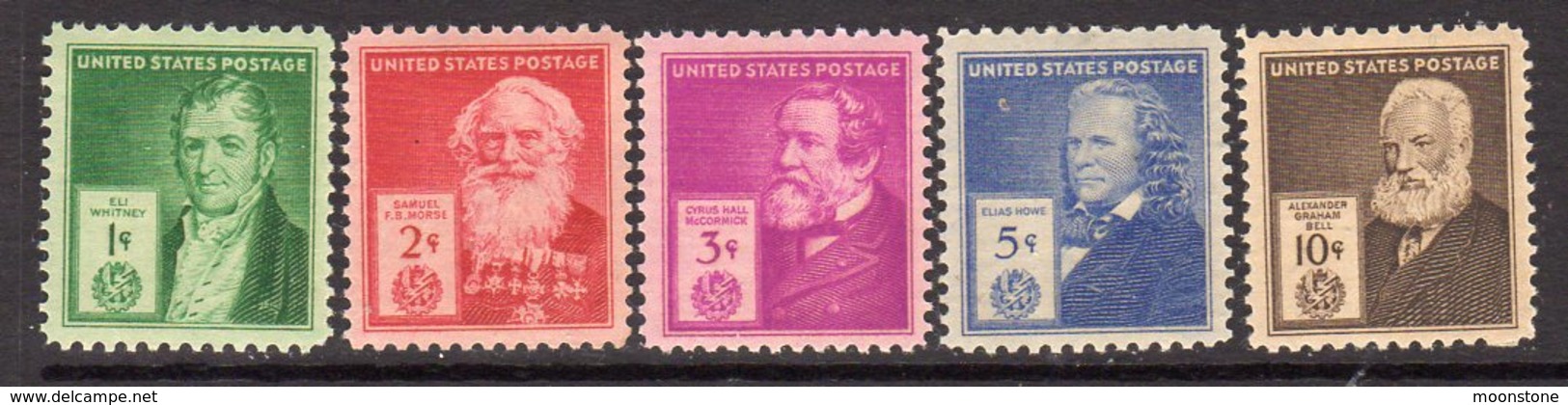 USA 1940 Famous Americans, Inventors, Set Of 5, MNH, (SG 886-90) - Ungebraucht
