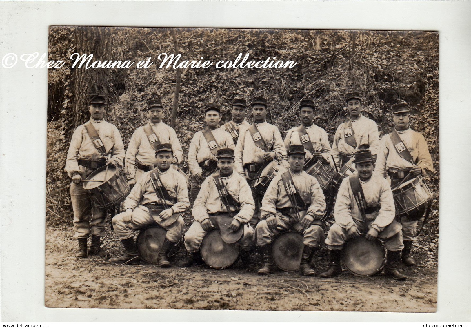 67 EME REGIMENT - LES TAMBOURS - MUSICIENS - POUR ROCHY CONDE - OISE - CARTE PHOTO MILITAIRE - Régiments