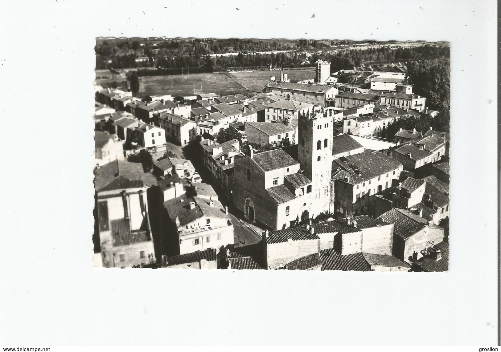 EN AVION AU DESSUS DE MILLAS (P O) 2 VUE DU CENTRE L'EGLISE - Millas