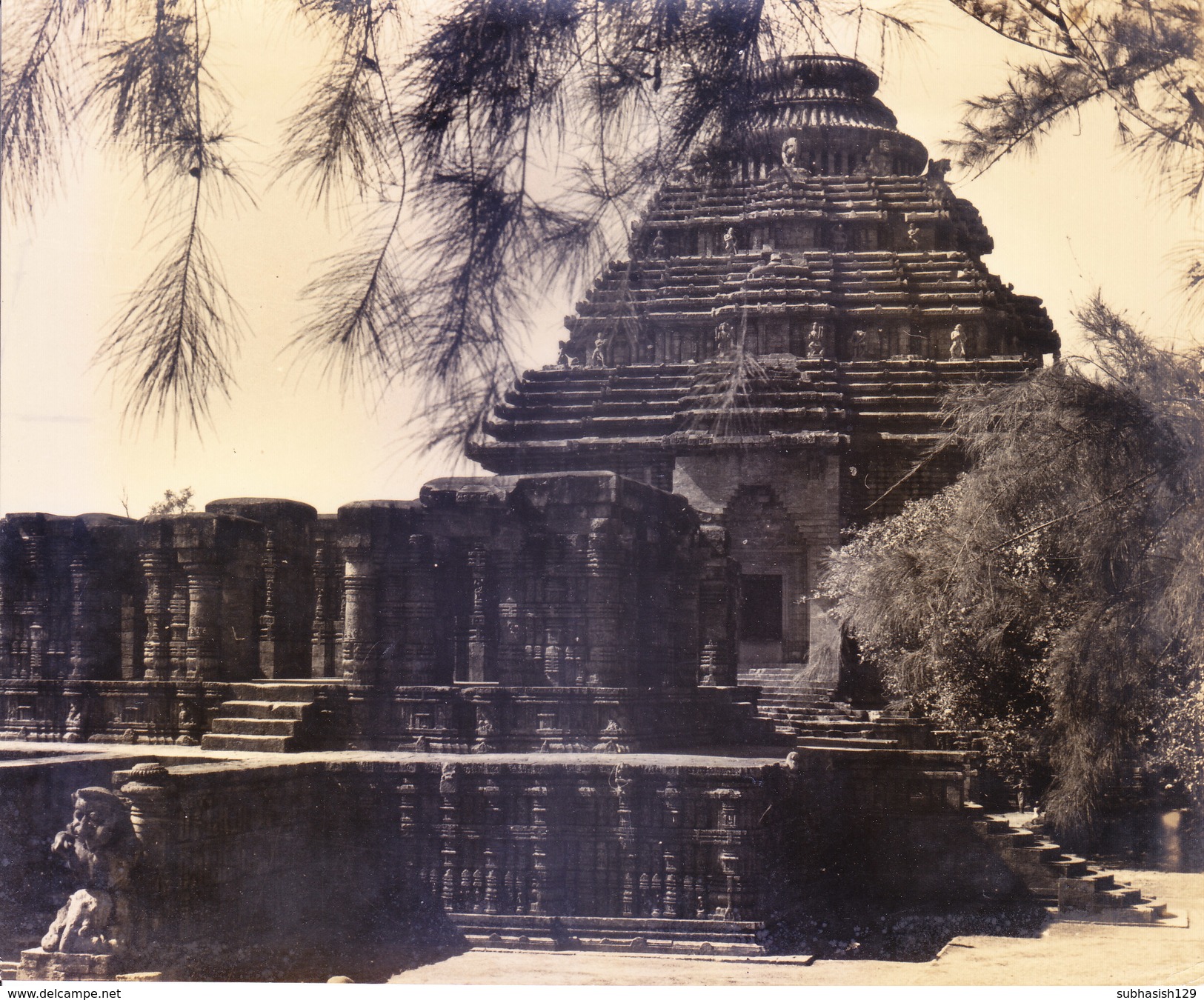 INDIA, OLD BLACK & WHITE BIG, RARE SIZE ORIGINAL PHOTOGRAPH - INDIAN TRADITIONAL STONE SCULPTURE / ARCHITECTURE , TEMPLE - Other & Unclassified