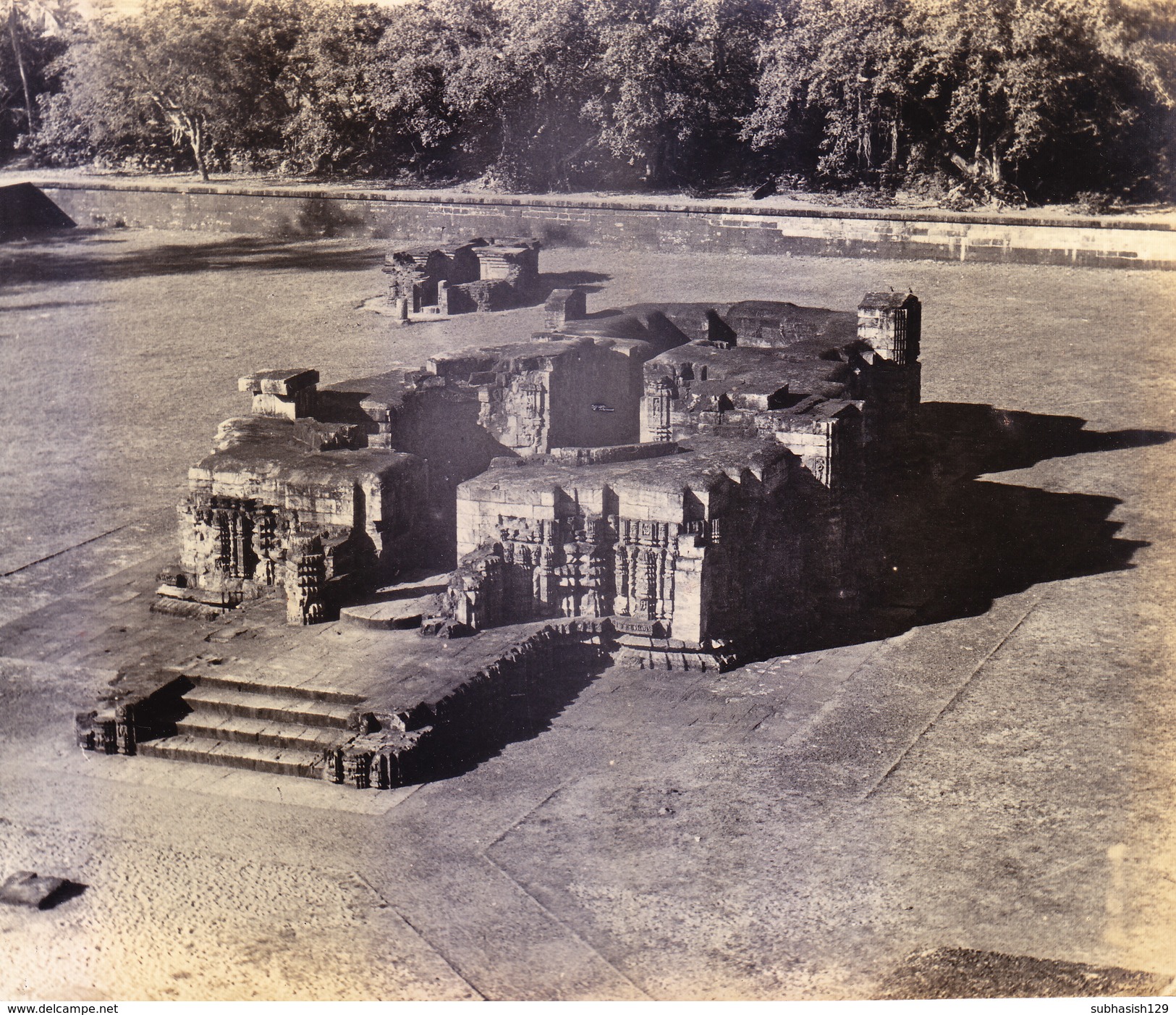 INDIA, OLD BLACK & WHITE BIG, RARE SIZE ORIGINAL PHOTOGRAPH - INDIAN TRADITIONAL STONE SCULPTURE / ARCHITECTURE - Other & Unclassified