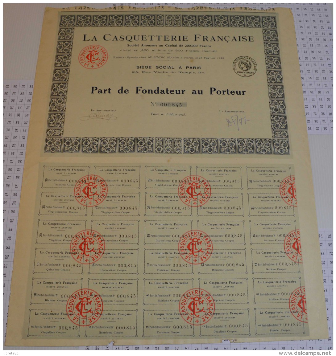 La Casquetterie Française, Tres Petit Tirage - Textile