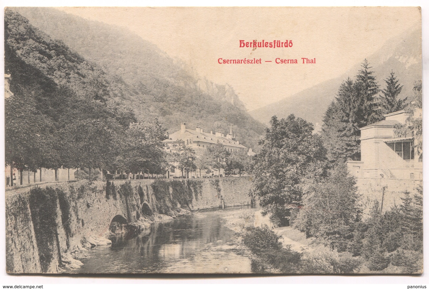 HERKULESFURDO, HERCULANE, BAILE - Romania, Cserna Thal, Old Postcard, 1910. - Romania