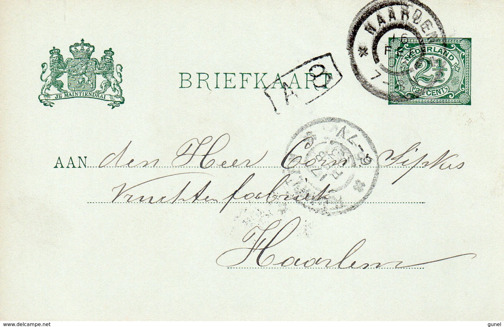 1903  Grootrond NAARDEN Op Bk   Naar Haarlem - Postal History
