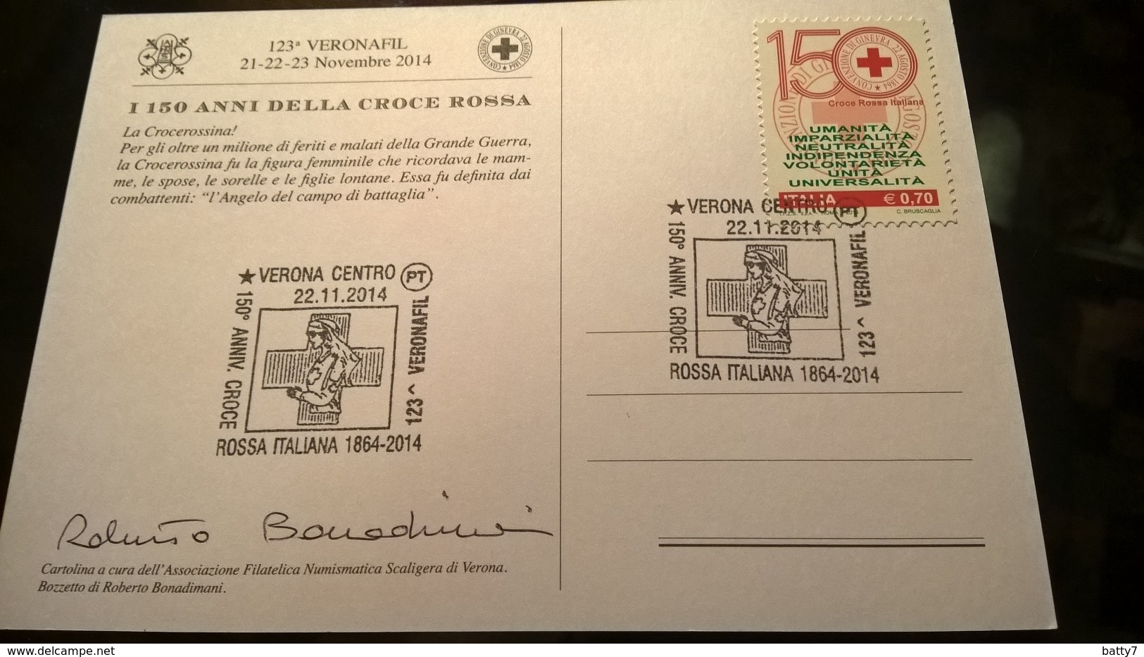 ITALIA 2014 CROCE ROSSA - 150 ANNI - ANNULLO VERONAFIL - Rotes Kreuz