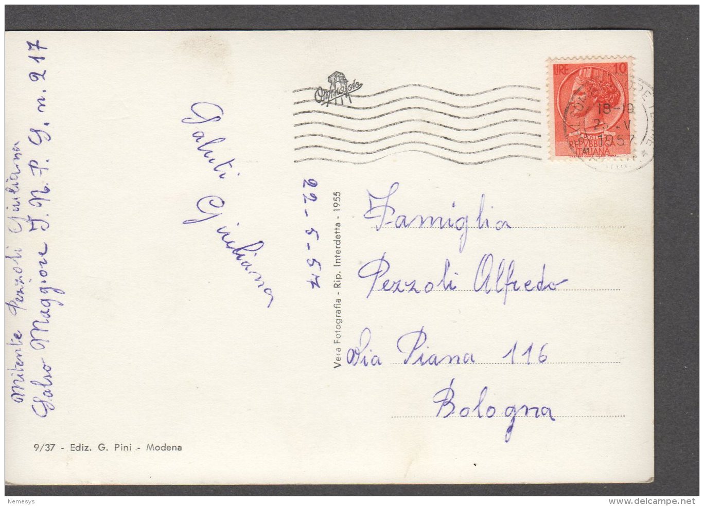 1957 SALSOMAGGIORE STAZIONE FERROVIARIA CON PULLMAN FG V  SEE 2 SCANS ANIMATA - Other & Unclassified