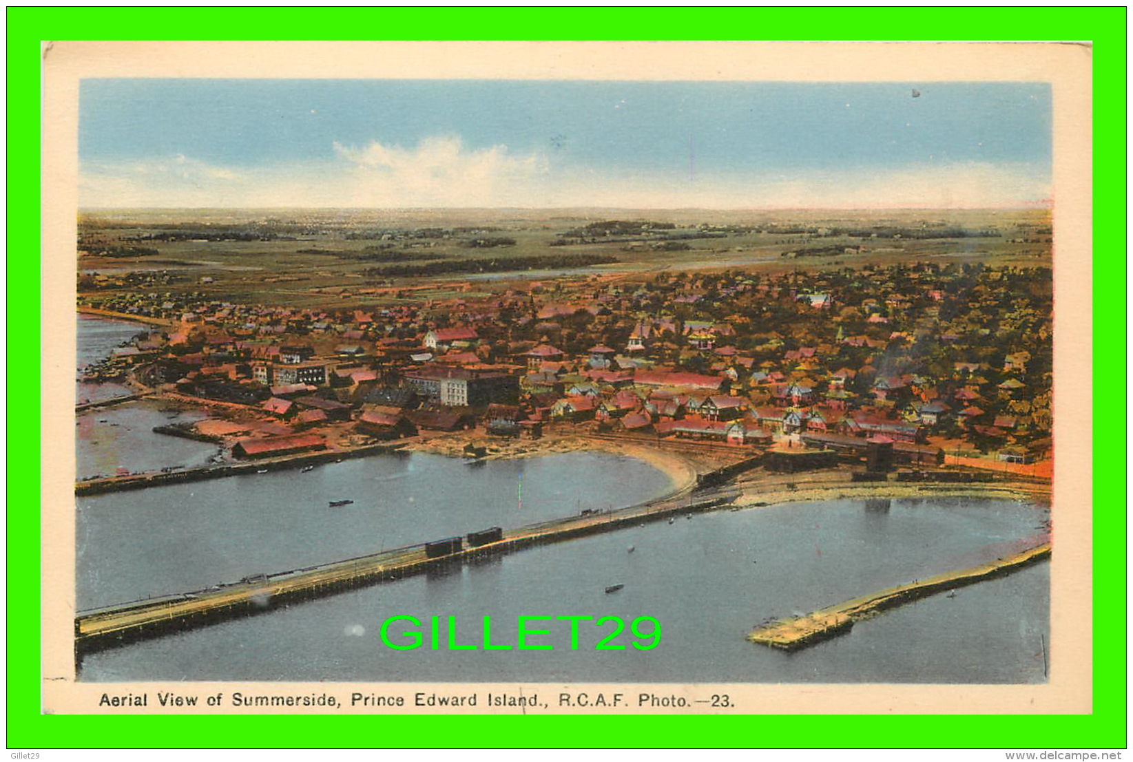 SUMMERSIDE, PRINCE EDWARD ISLAND - AERIAL VIEW OF SUMMERSIDE - TRAVEL IN 1946 - PECO - - Otros & Sin Clasificación