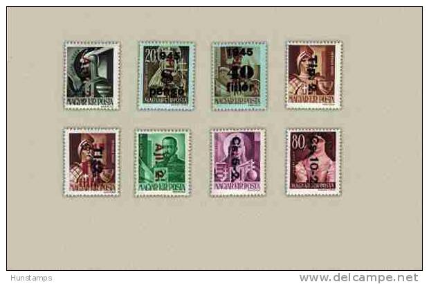 Hungary 1946. Text Overprint - II. - Complete Set MNH (**) Michel: 862-869 / 1.50 EUR - Nuevos