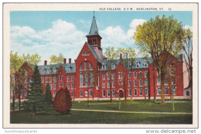 Vermont Burlington Old College University Of Vermont Curteich - Burlington