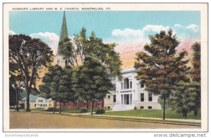 Vermont Montpelier Hubbard Library And Methodist Episcopal Church - Montpelier