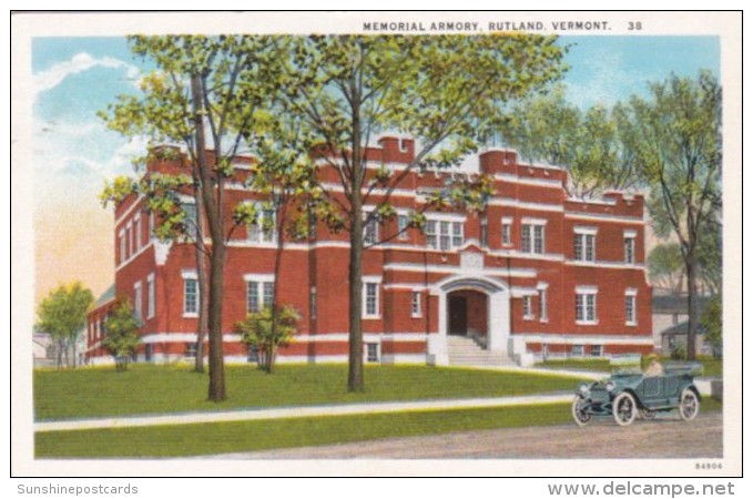 Vermont Rutland The Memorial Armory 1929 Curteich - Rutland