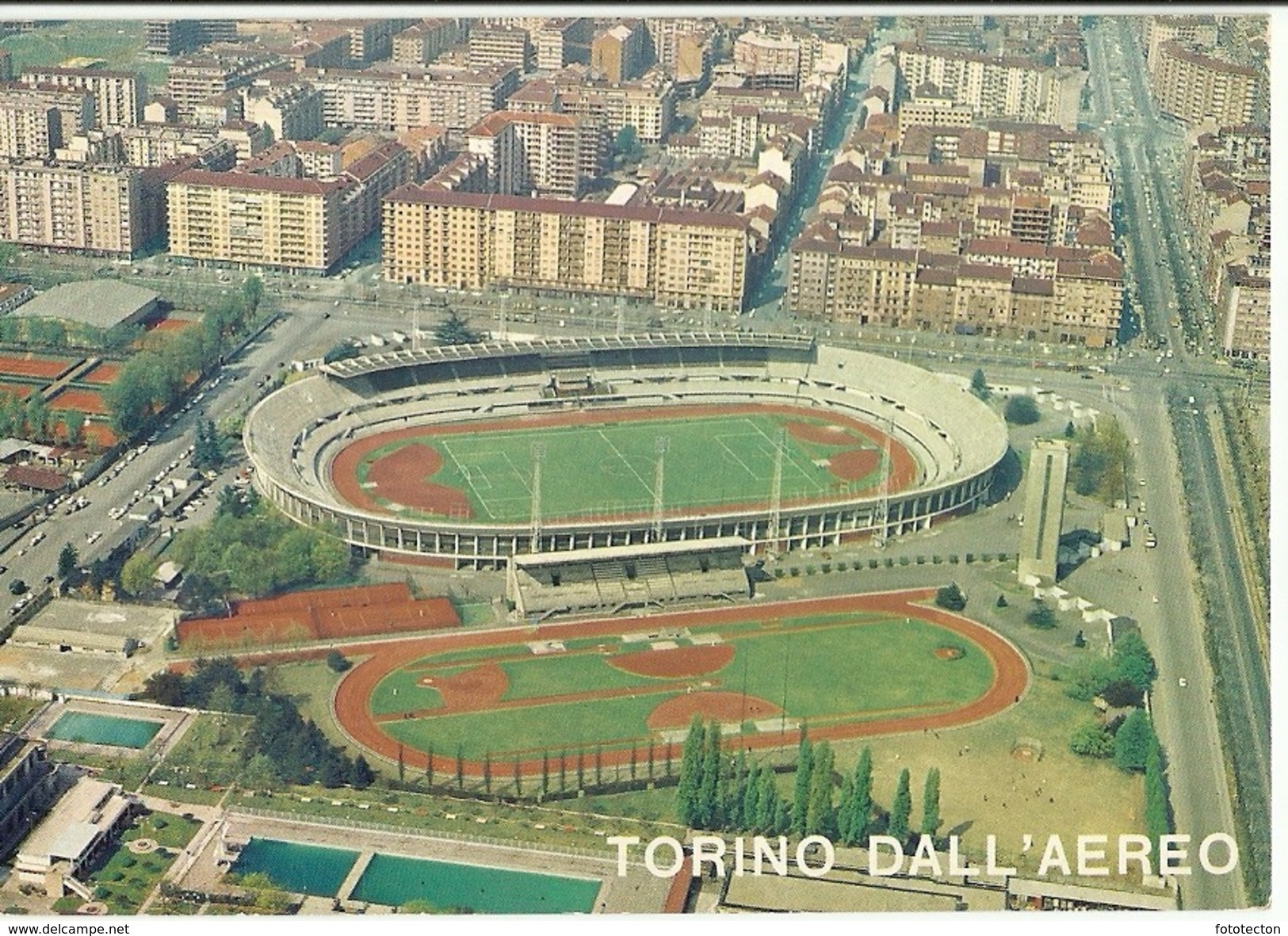Torino Dall'aereo - Lo Stadio Comunale - 1985 - Timbro Italia '85 Esposizione Mondiale Filatelia, Roma - Storia Postale - Estadios E Instalaciones Deportivas