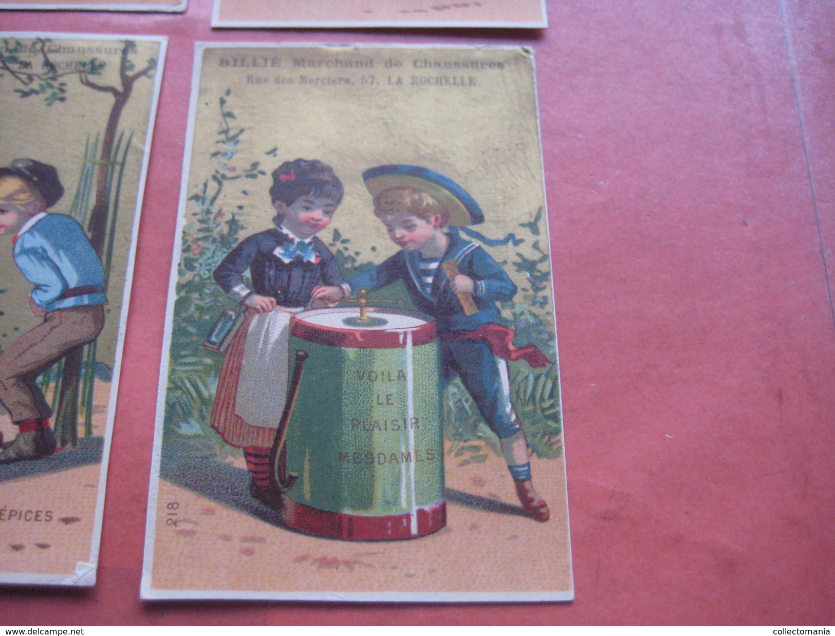 6 litho trade cards compl set CR 2-1-2 impr Courbe Rouzet HOMOGENE PUB c1880 BILLIE à La Rochelle - old professions exc