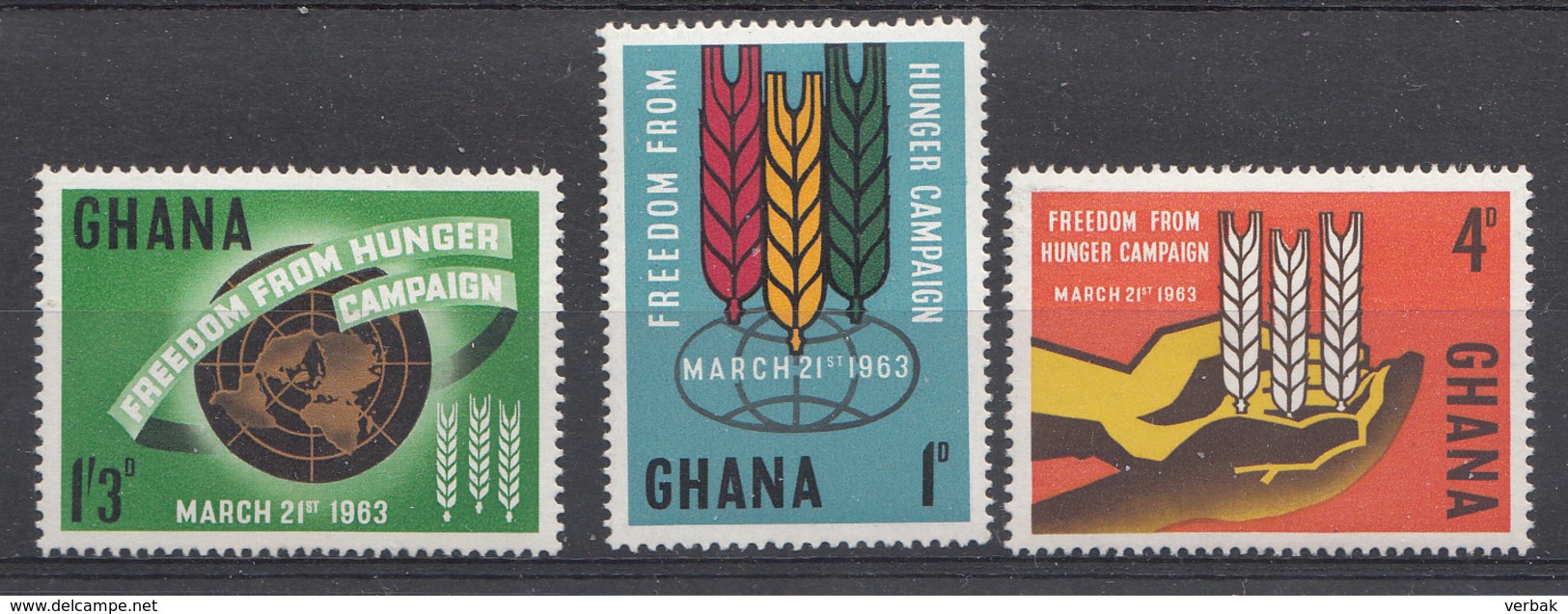 Ghana 1963 Mi.nr: 138-140 Kampf Gegen Den Hunger  Neuf Sans Charniere /MNH / Postfris - Ghana (1957-...)