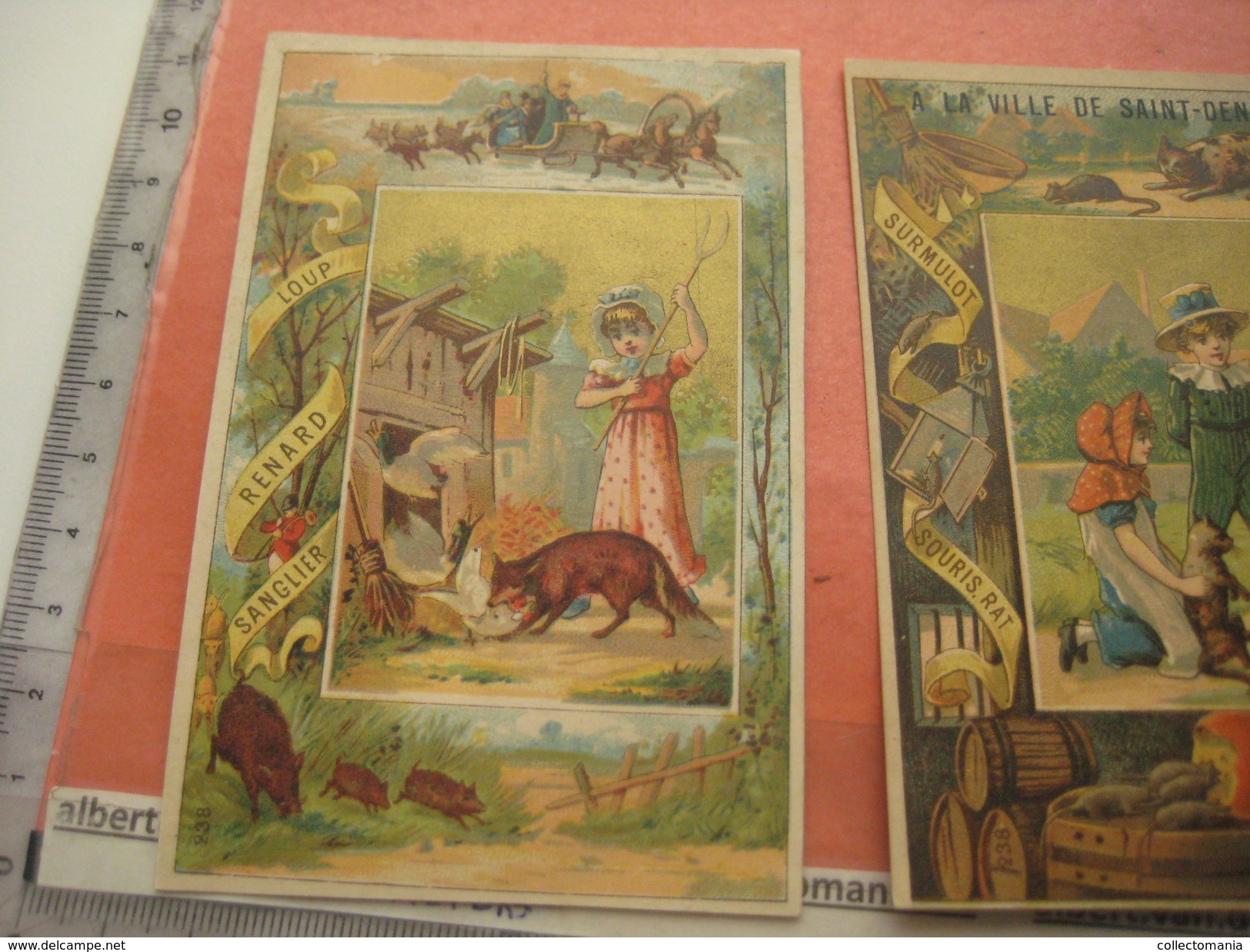 12 litho trade cards compl set237  CR 2-2-11 impr Courbe Rouzet PUB c1880 animals escargot viper Chocolat MAGNIEZ Amiens