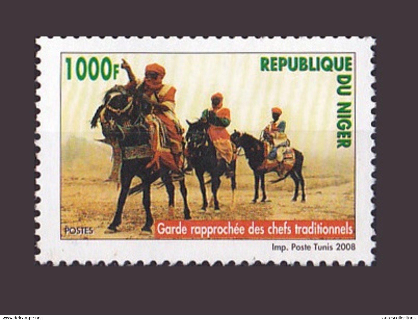 NIGER 2008 YT 1676 GARDE RAPPROCHEE DES CHEFS TRADITIONNELS TOUAREG HORSES KNIGHT CAVALIER CHEVAL KNIGHTS MNH (RARE) - Niger (1960-...)