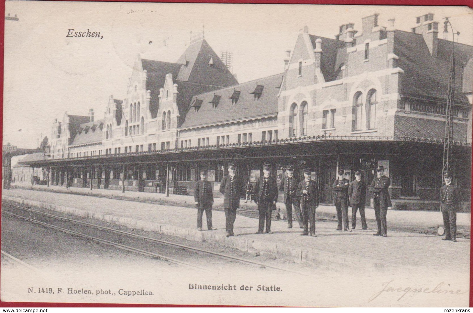 Essen Esschen Binnenzicht Der Statie Station La Gare Hoelen Cappellen Nr. 1419 Geanimeerd (zeer Goede Staat) - Essen