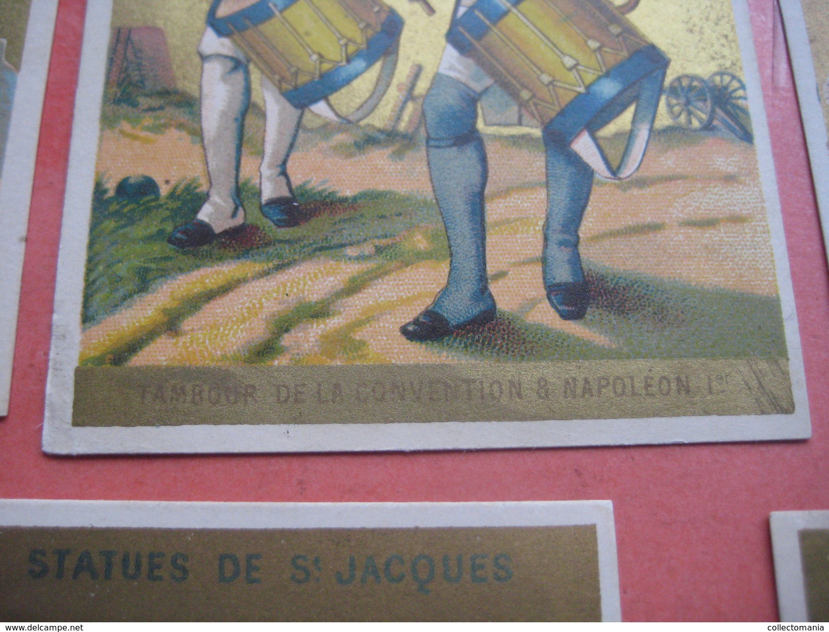 10 litho trade cards set  CR 2-2-1 impr Courbe Rouzet PUB Delorme VICHY  c1880  musique tambours militaires humor
