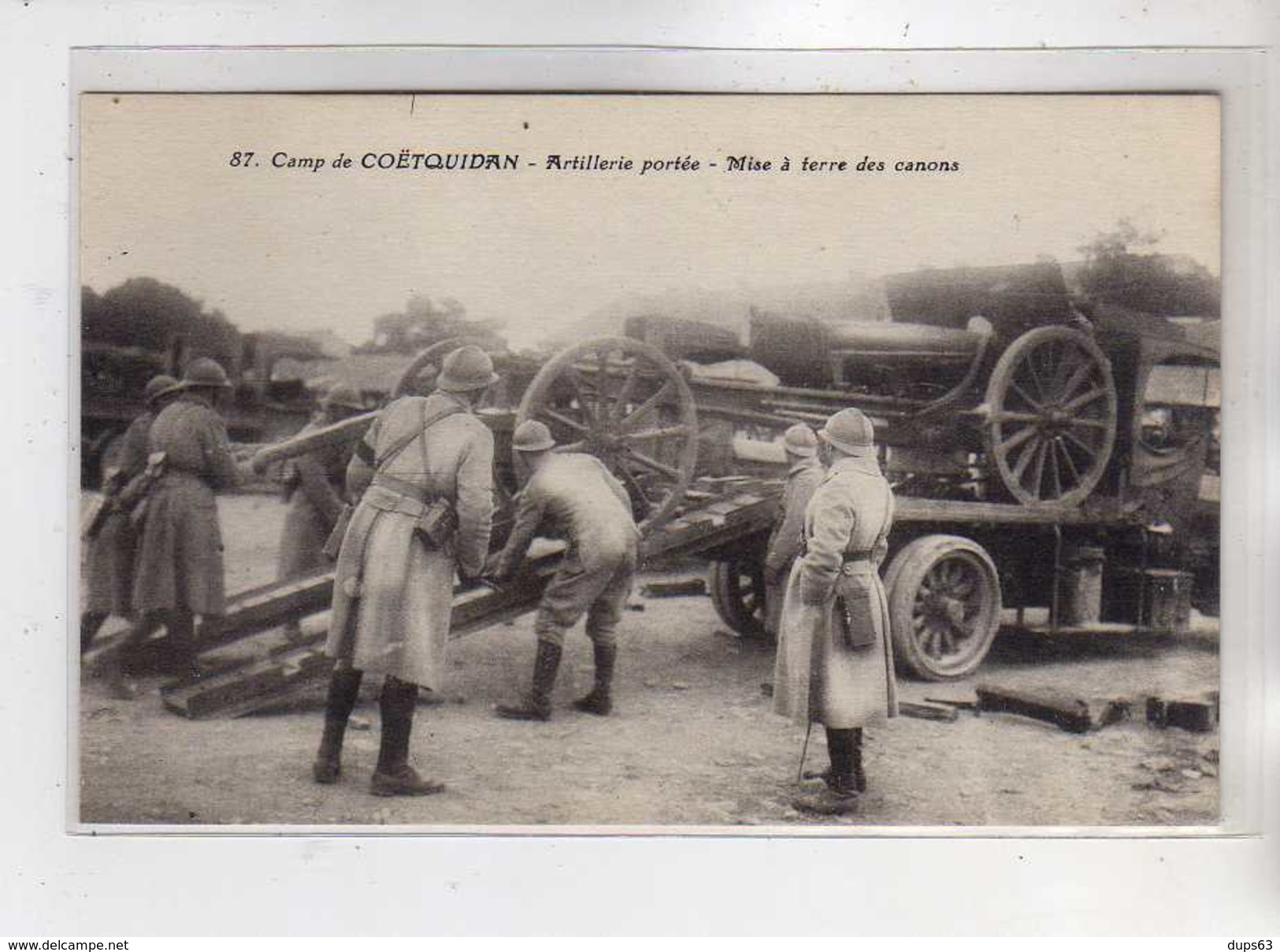 Camp De COETQUIDAN - Artillerie Portée - Mise à Terre Des Canons - Très Bon état - Autres & Non Classés