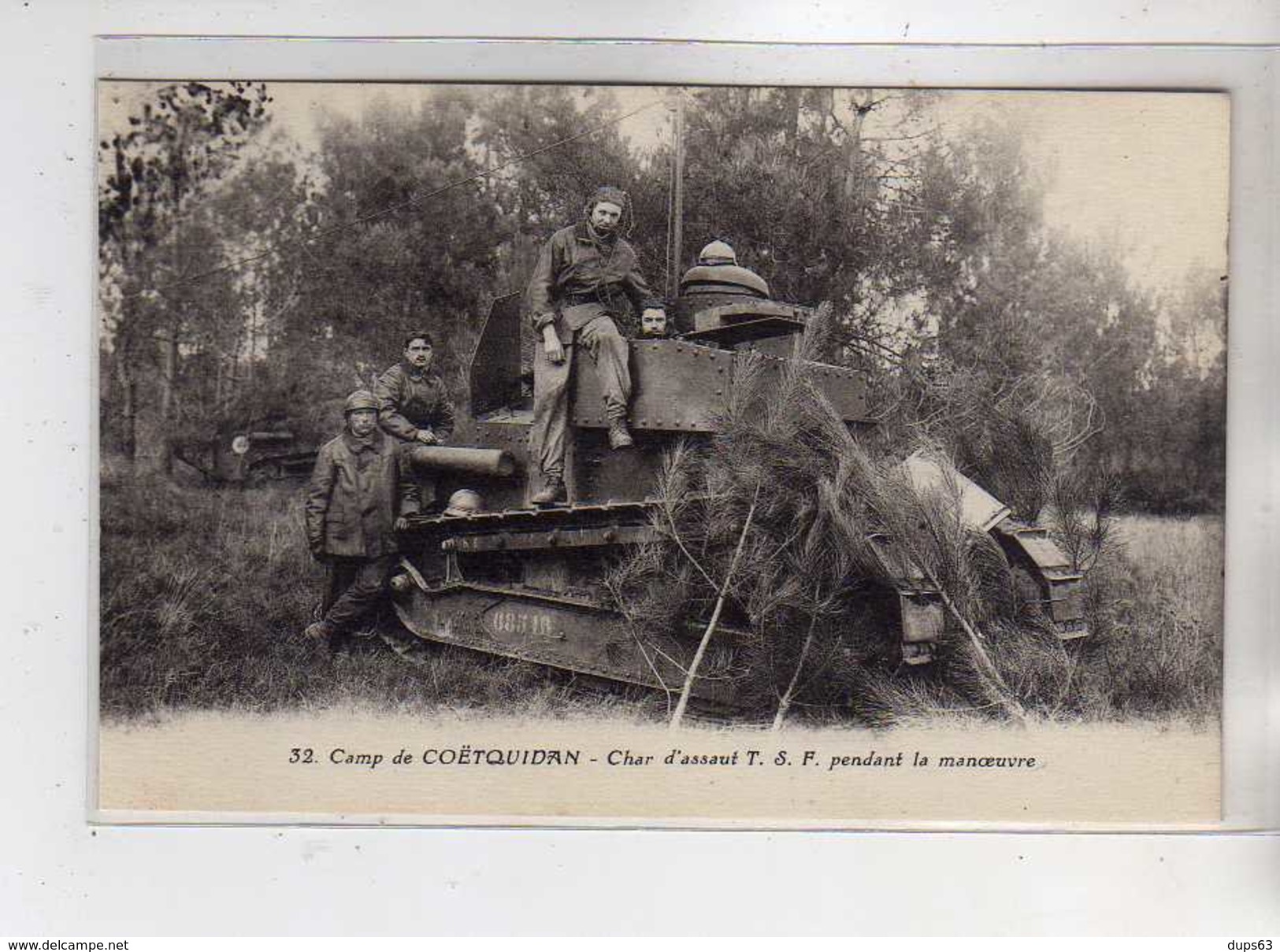 Camp De COETQUIDAN - Char D'assaut TSF Pendant La Manoeuvre - Très Bon état - Autres & Non Classés