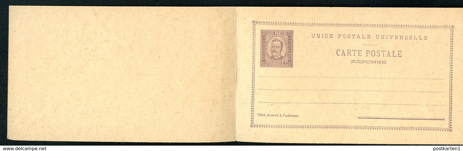 FUNCHAL Postal Card With Reply #5 20+20 Reis Mint Vf 1895 - Funchal