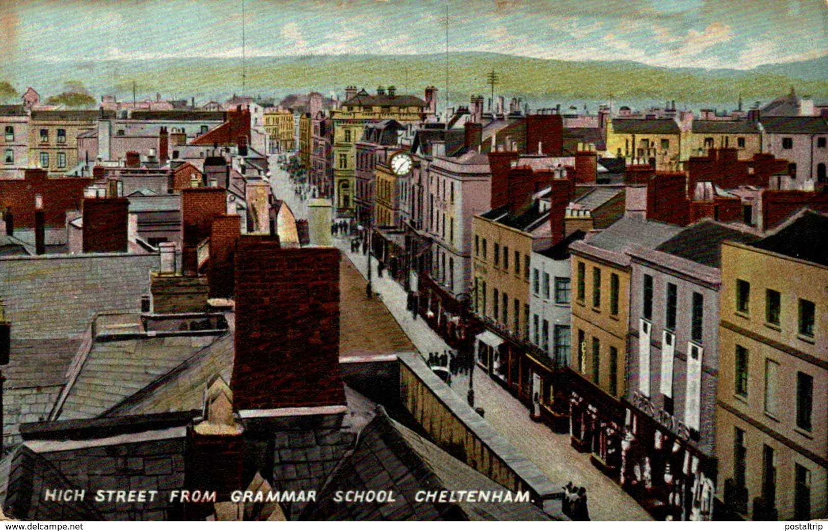 1907 HIGH STREET FROM FRAMMAR SCHOOL CHELTENHAM - Cheltenham