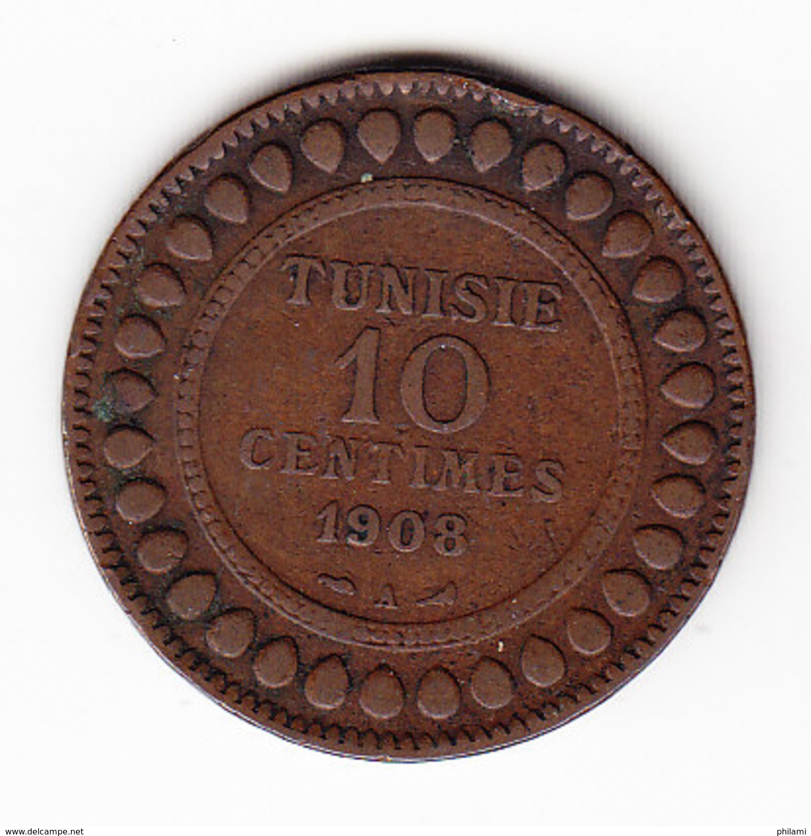 TUNISIE  KM  236, 10Ct, 1908.    (TUN 1050) - Tunisia