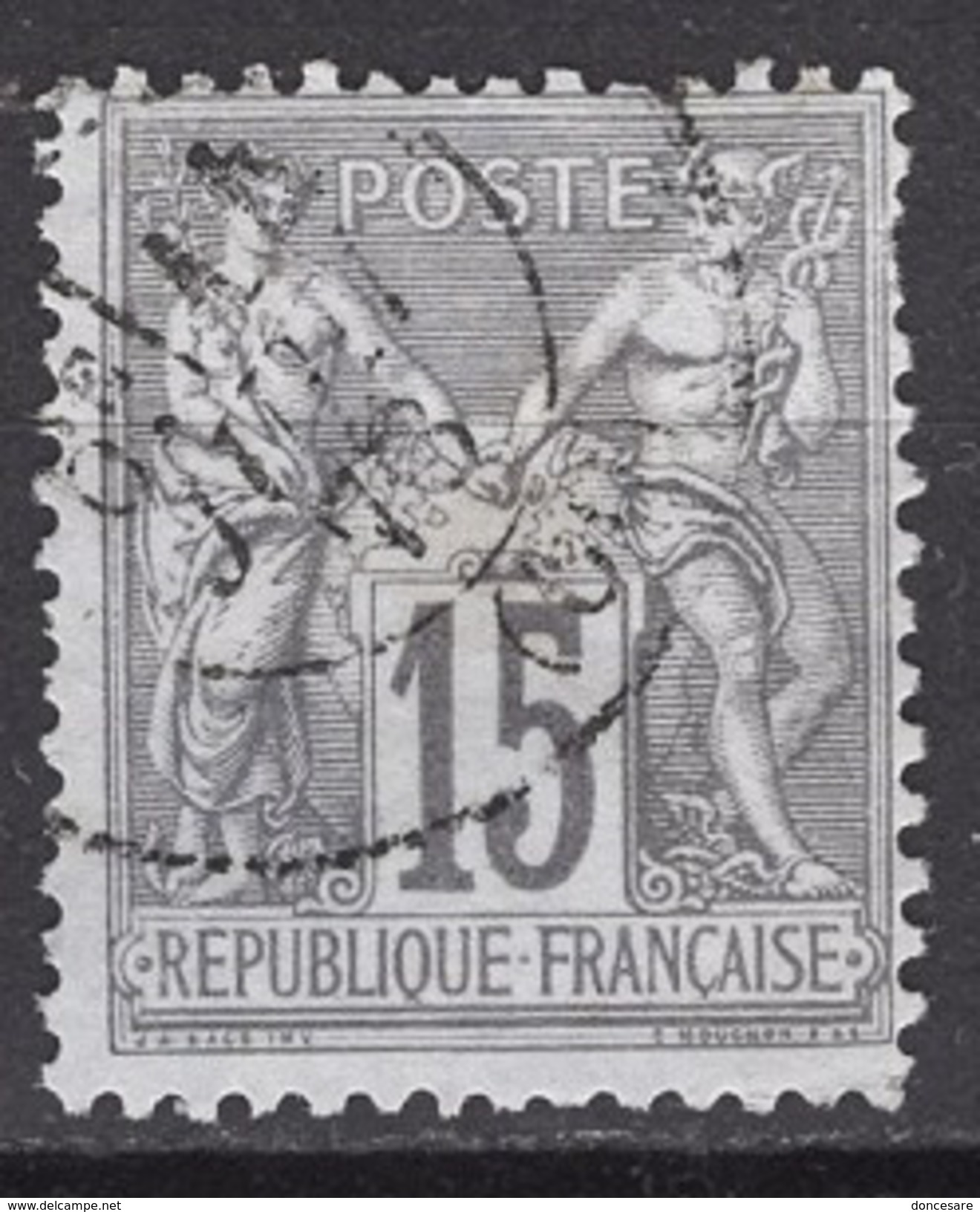 FRANCE 1876/1877 -  Y.T. N° 77 - OBLITERE  - FF55 - 1876-1898 Sage (Tipo II)