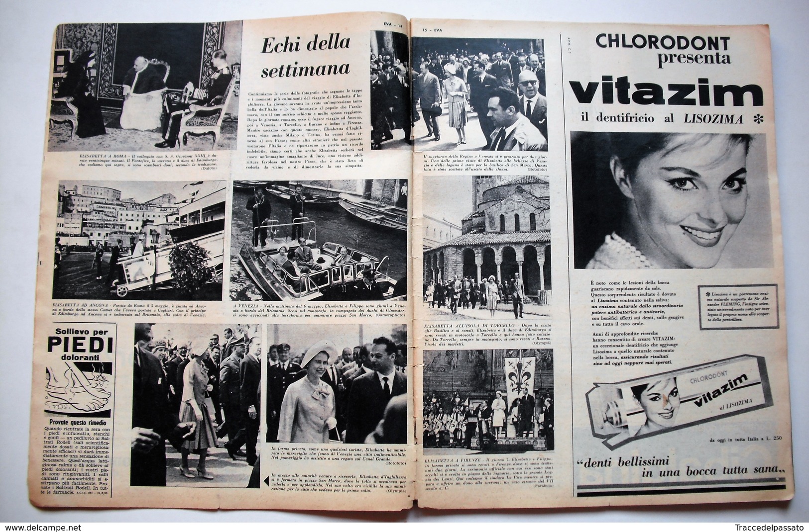 EVA  - ITALIAN MAGAZINE - H.M. QUEEN ELIZABETH VISITS ITALY - ORIGINAL MAY 1961 - - Other & Unclassified