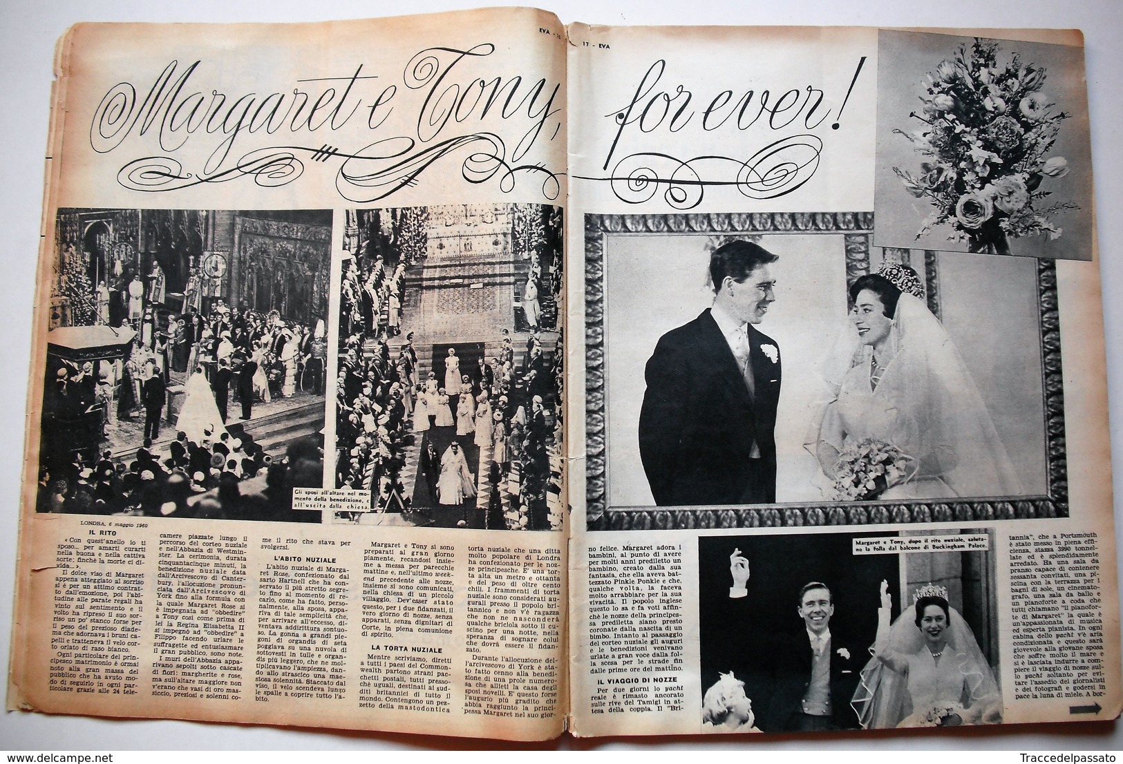 EVA - ITALIAN MAGAZINE - MARRIAGE OF PRINCESS MARGARET WITH TONY ARMSTRONG SNOWDON EARL - ORIGINAL MAY 1960 - Other & Unclassified